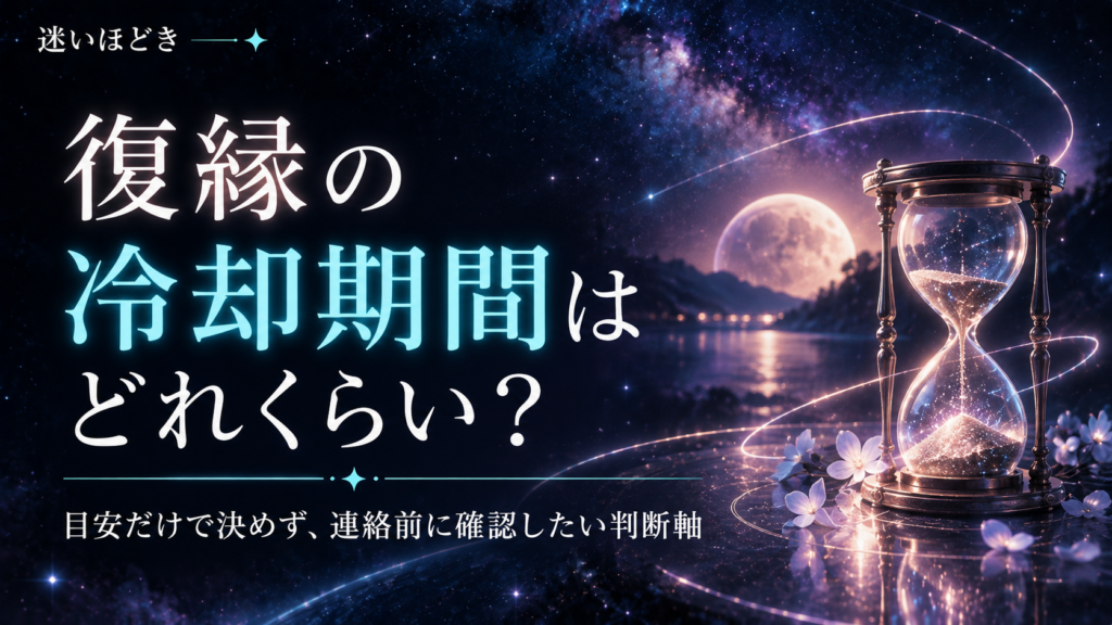 復縁の冷却期間はどれくらい？日数だけで決めず、連絡前に確認したい判断軸