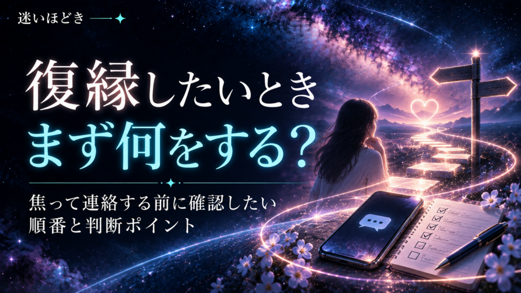復縁したいとき、まず何をする？焦って連絡する前に確認したい順番と判断ポイント